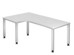 HAMMERBACHER VQS82/W/S höhenverstellbarer Schreibtisch 68,5 - 81 cm weiß / silber