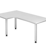 HAMMERBACHER VQS82/W/S höhenverstellbarer Schreibtisch 68,5 - 81 cm weiß / silber