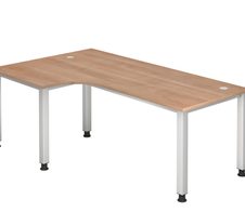 HAMMERBACHER VQS82/N/S höhenverstellbarer Schreibtisch 68,5 - 81 cm nussbaum / silber