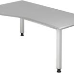 HAMMERBACHER VQS18/5/S höhenverstellbarer Schreibtisch 68,5 - 81 cm lichtgrau / silber