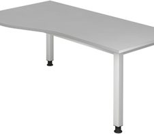 HAMMERBACHER VQS18/5/S höhenverstellbarer Schreibtisch 68,5 - 81 cm lichtgrau / silber