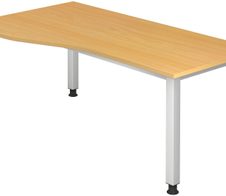 HAMMERBACHER VQS18/6/S höhenverstellbarer Schreibtisch 68,5 - 81 cm buche / silber