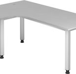 HAMMERBACHER VQS82/5/S höhenverstellbarer Schreibtisch 68,5 - 81 cm lichtgrau / silber