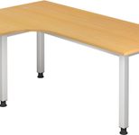 HAMMERBACHER VQS82/6/S höhenverstellbarer Schreibtisch 68,5 - 81 cm buche / silber