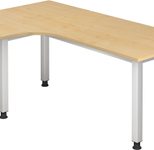 HAMMERBACHER VQS82/3/S höhenverstellbarer Schreibtisch 68,5 - 81 cm ahorn / silber