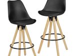 WOHNLING 2er Set Barhocker LIMA WL5.046 schwarz
