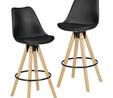 WOHNLING 2er Set Barhocker LIMA WL5.046 schwarz
