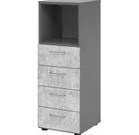 HAMMERBACHER Regalschrank 934S4, V934S4/G/M/BS grafit, beton