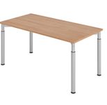HAMMERBACHER höhenverstellbarer Schreibtisch VYS16/N/S nussbaum