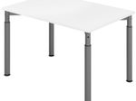 HAMMERBACHER höhenverstellbarer Schreibtisch VYS12/W/G weiß