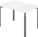 HAMMERBACHER höhenverstellbarer Schreibtisch VYS12/W/G weiß