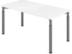 HAMMERBACHER höhenverstellbarer Schreibtisch VYS16/W/G weiß