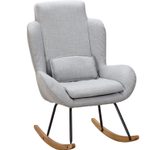 WOHNLING Schaukelstuhl 100% Polyester hellgrau