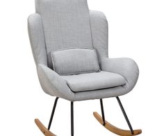 WOHNLING Schaukelstuhl 100% Polyester hellgrau