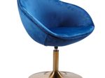 WOHNLING Design Drehsessel SIRAN Samt blau