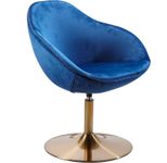 WOHNLING Design Drehsessel SIRAN Samt blau