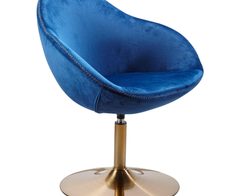 WOHNLING Design Drehsessel SIRAN Samt blau