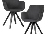 WOHNLING 2er Esszimmerstühle Stoff WL6.115 schwarz