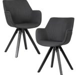 WOHNLING 2er Esszimmerstühle Stoff WL6.115 schwarz