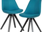 WOHNLING 2er Set Esszimmerstühle Stoff WL6.124 petrol