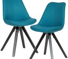 WOHNLING 2er Set Esszimmerstühle Stoff WL6.124 petrol