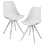WOHNLING 2er Set Esszimmerstuhl Retro WL6.136 weiß