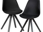 WOHNLING 2er Set Esszimmerstuhl Retro WL6.134 schwarz