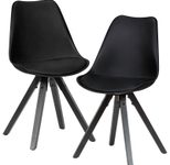 WOHNLING 2er Set Esszimmerstuhl Retro WL6.134 schwarz