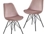WOHNLING 2er Set Esszimmerstuhl Samt WL6.179 rosa