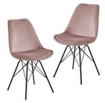 WOHNLING 2er Set Esszimmerstuhl Samt WL6.179 rosa