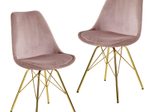 WOHNLING 2er Set Esszimmerstuhl Samt WL6.185 rosa