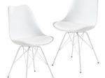 WOHNLING 2er Set Esszimmerstuhl Kunststoff WL6.182 weiß