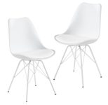 WOHNLING 2er Set Esszimmerstuhl Kunststoff WL6.182 weiß