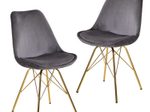 WOHNLING 2er Set Esszimmerstuhl Samt WL6.187 grau