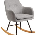 WOHNLING Schaukelstuhl 100% Polyester hellgrau