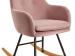 WOHNLING Schaukelstuhl 100% Polyester (Samt) rosa