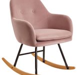 WOHNLING Schaukelstuhl 100% Polyester (Samt) rosa