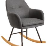 WOHNLING Schaukelstuhl 100% Polyester dunkelgrau