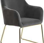 WOHNLING Esszimmerstuhl Samt WL6.218 dunkelgrau