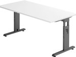 HAMMERBACHER höhenverstellbarer Schreibtisch VOS16/W/G weiß