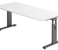 HAMMERBACHER höhenverstellbarer Schreibtisch VOS19/W/G weiß