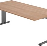 HAMMERBACHER höhenverstellbarer Schreibtisch VOS2E/N/G nussbaum