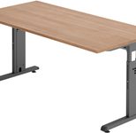 HAMMERBACHER höhenverstellbarer Schreibtisch VOS16/N/G nussbaum