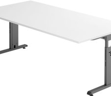 HAMMERBACHER höhenverstellbarer Schreibtisch VOS2E/W/G weiß