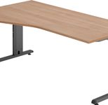 HAMMERBACHER VOS18/N/G höhenverstellbarer Schreibtisch 65 - 85 cm nussbaum / grafit