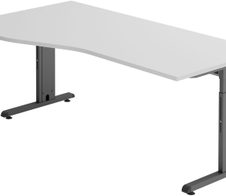 HAMMERBACHER VOS18/5/G höhenverstellbarer Schreibtisch 65 - 85 cm lichtgrau / grafit