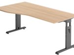 HAMMERBACHER VOS18/E/G höhenverstellbarer Schreibtisch 65 - 85 cm eiche / grafit