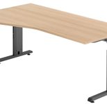 HAMMERBACHER VOS18/E/G höhenverstellbarer Schreibtisch 65 - 85 cm eiche / grafit
