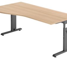 HAMMERBACHER VOS18/E/G höhenverstellbarer Schreibtisch 65 - 85 cm eiche / grafit