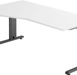 HAMMERBACHER VOS18/W/G höhenverstellbarer Schreibtisch 65 - 85 cm weiß / grafit